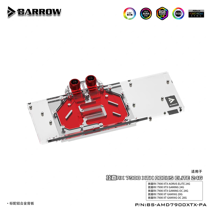 Rx 7900 Xt 20Gb - BARROW bloque de agua para Gigabyte